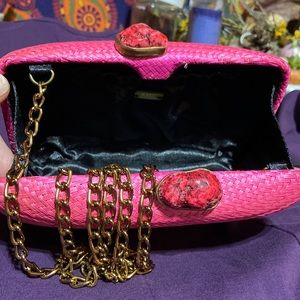 vintage *HOT PINK* “Kayu” clutch. Artistically crafted in the Philippines-